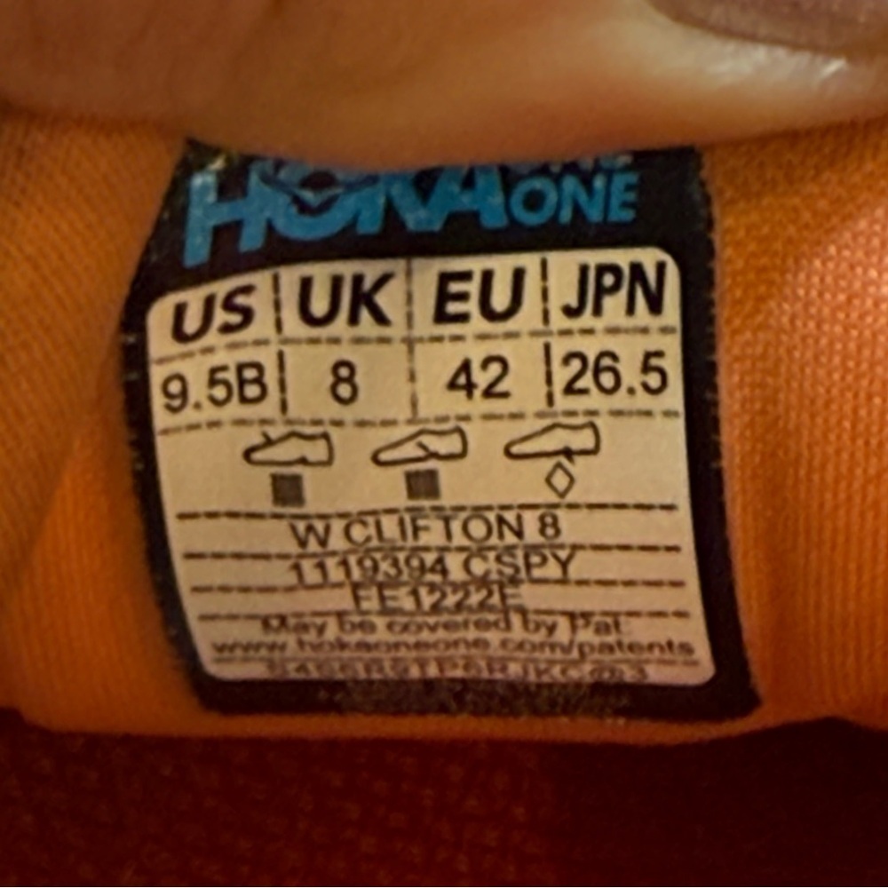 HOKA Clifton 8 Women's Running Walking Peach Orange Size 9.5B Comfort - Picture 2 of 9